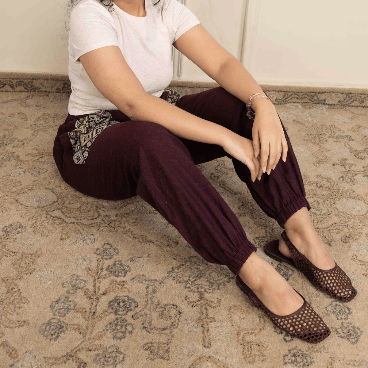 Women's Hopper Joggers | Maroon With Pocket Patch| Fits Waist Sizes 30 to 38 Inches – Womens Pants by Hope - House of Pure Eco available on Brown Living™. . SKU: H - 1_w14. Img 6.