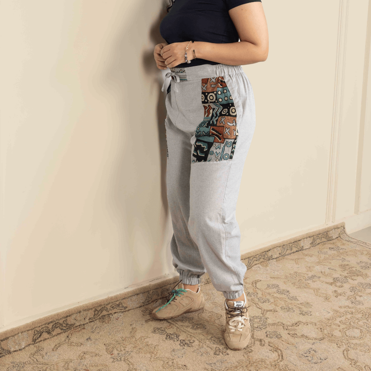 Women's Hopper Joggers | Melange Grey With Pocket Patch| Fits Waist Sizes 30 to 38 Inches – Womens Pants by Hope - House of Pure Eco available on Brown Living™. . SKU: H - 1_w17. Img 7.