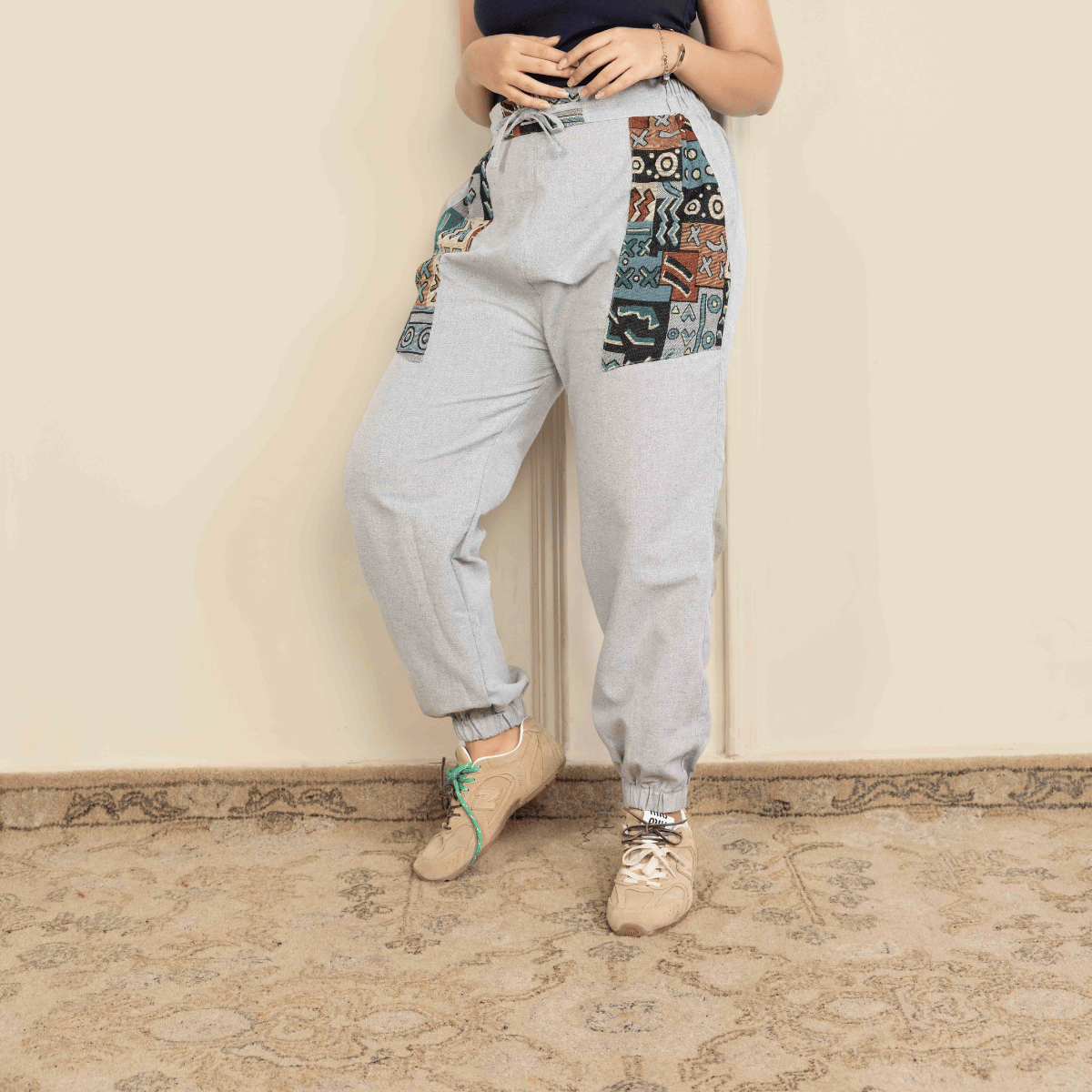 Women's Hopper Joggers | Melange Grey With Pocket Patch| Fits Waist Sizes 30 to 38 Inches – Womens Pants by Hope - House of Pure Eco available on Brown Living™. . SKU: H - 1_w17. Img 5.