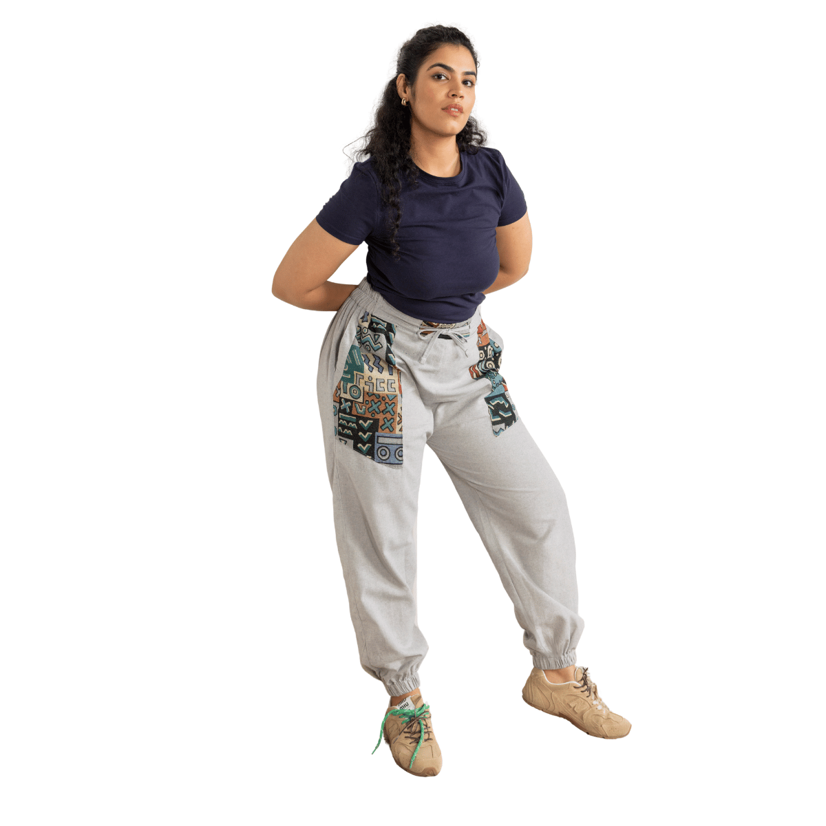Women's Hopper Joggers | Melange Grey With Pocket Patch| Fits Waist Sizes 30 to 38 Inches – Womens Pants by Hope - House of Pure Eco available on Brown Living™. . SKU: H - 1_w17. Img 8.