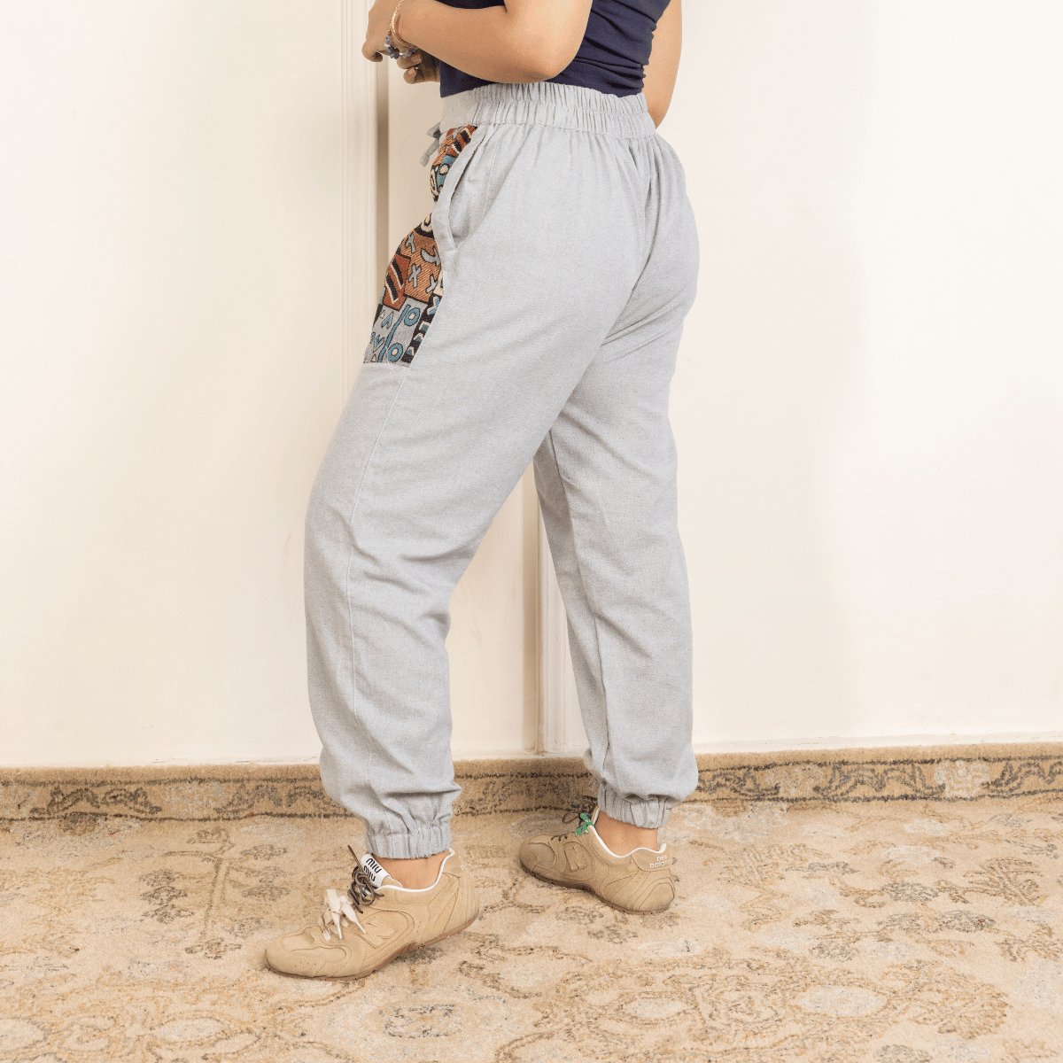 Women's Hopper Joggers | Melange Grey With Pocket Patch| Fits Waist Sizes 30 to 38 Inches – Womens Pants by Hope - House of Pure Eco available on Brown Living™. . SKU: H - 1_w17. Img 4.
