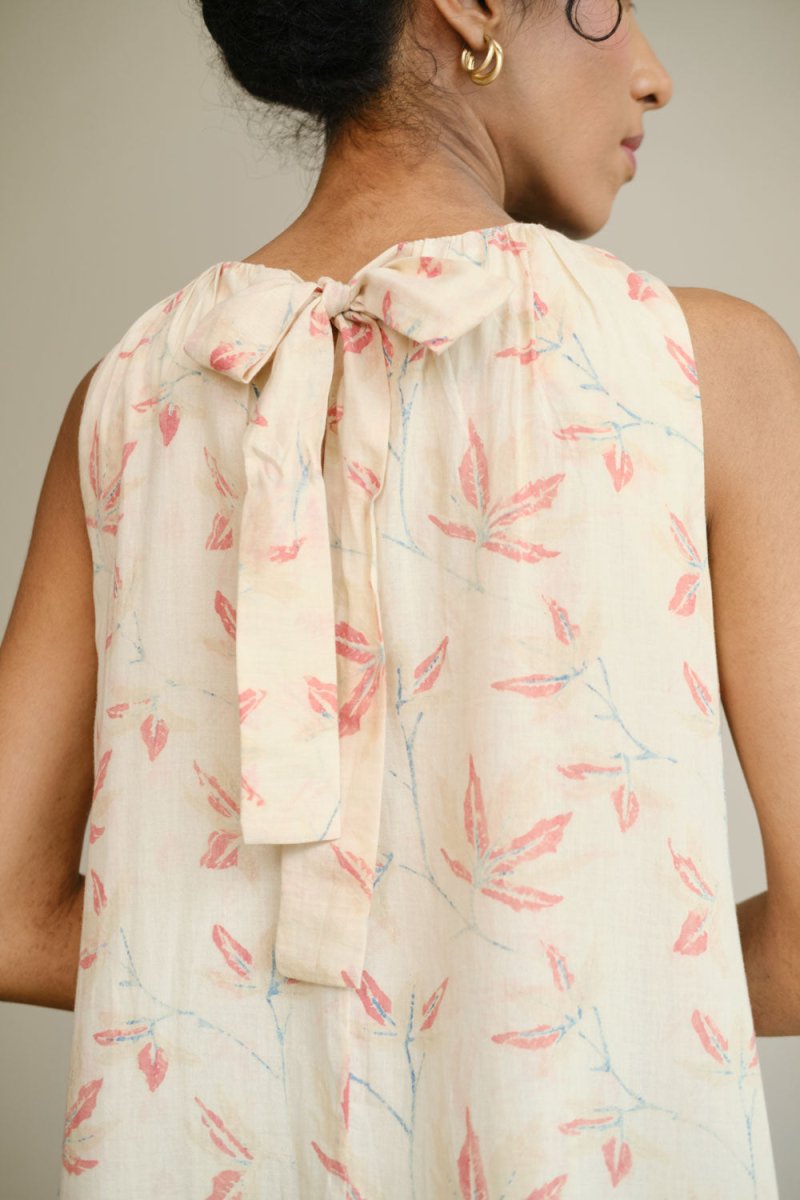 Women's Leafy Print Dress – Elegant & Breezy Summer Wear – Womens Blouse by Something Sustainable available on Brown Living™. L . SKU: 11125. Img 3.