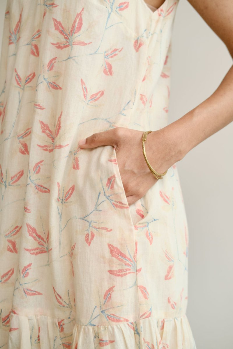 Women's Leafy Print Dress – Elegant & Breezy Summer Wear – Womens Blouse by Something Sustainable available on Brown Living™. L . SKU: 11125. Img 2.