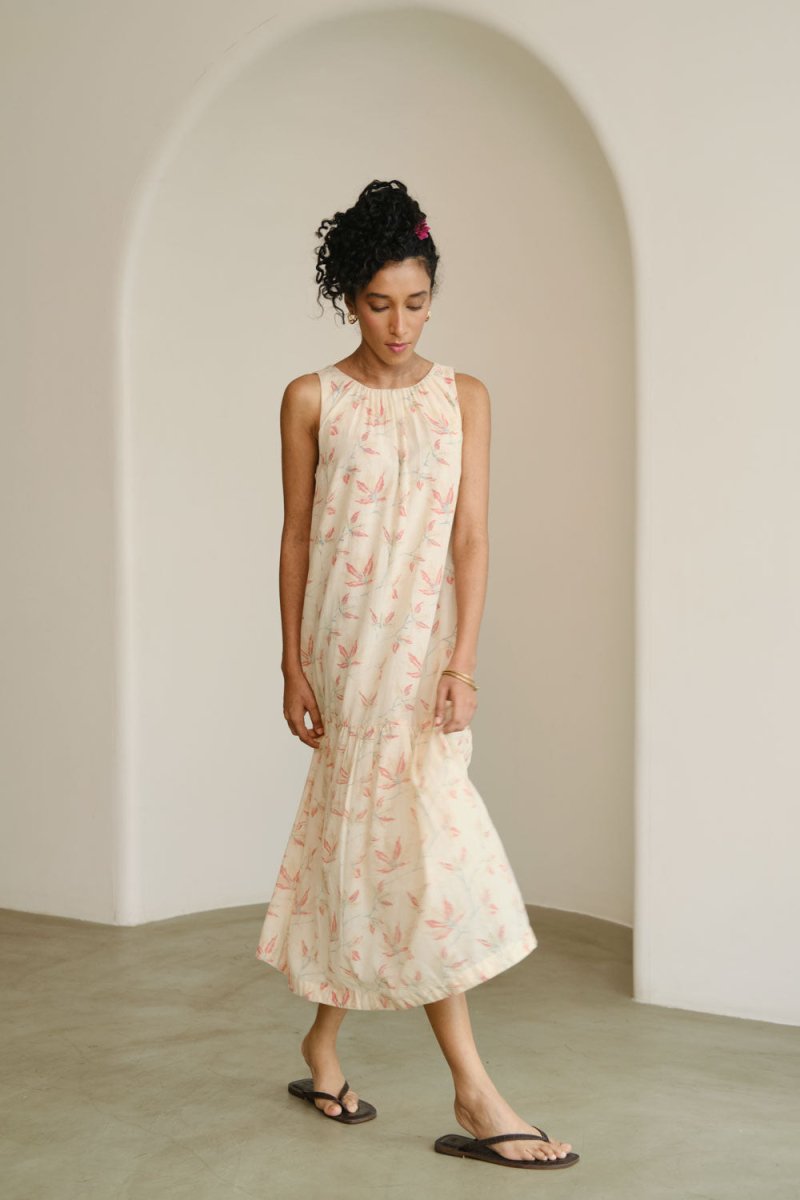 Women's Leafy Print Dress – Elegant & Breezy Summer Wear – Womens Blouse by Something Sustainable available on Brown Living™. S . SKU: 11123. Img 1.