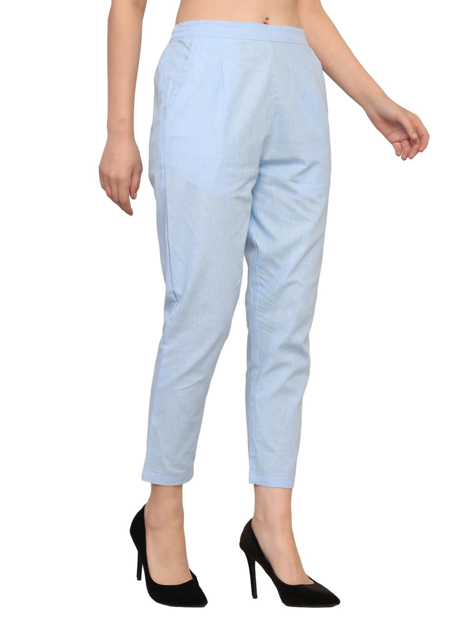 Women’s Linen Cotton Palazzo Pants – Womens Pants on Brown Living™. SKU: PALAZZO-PANT-BLU-M. Img 34.