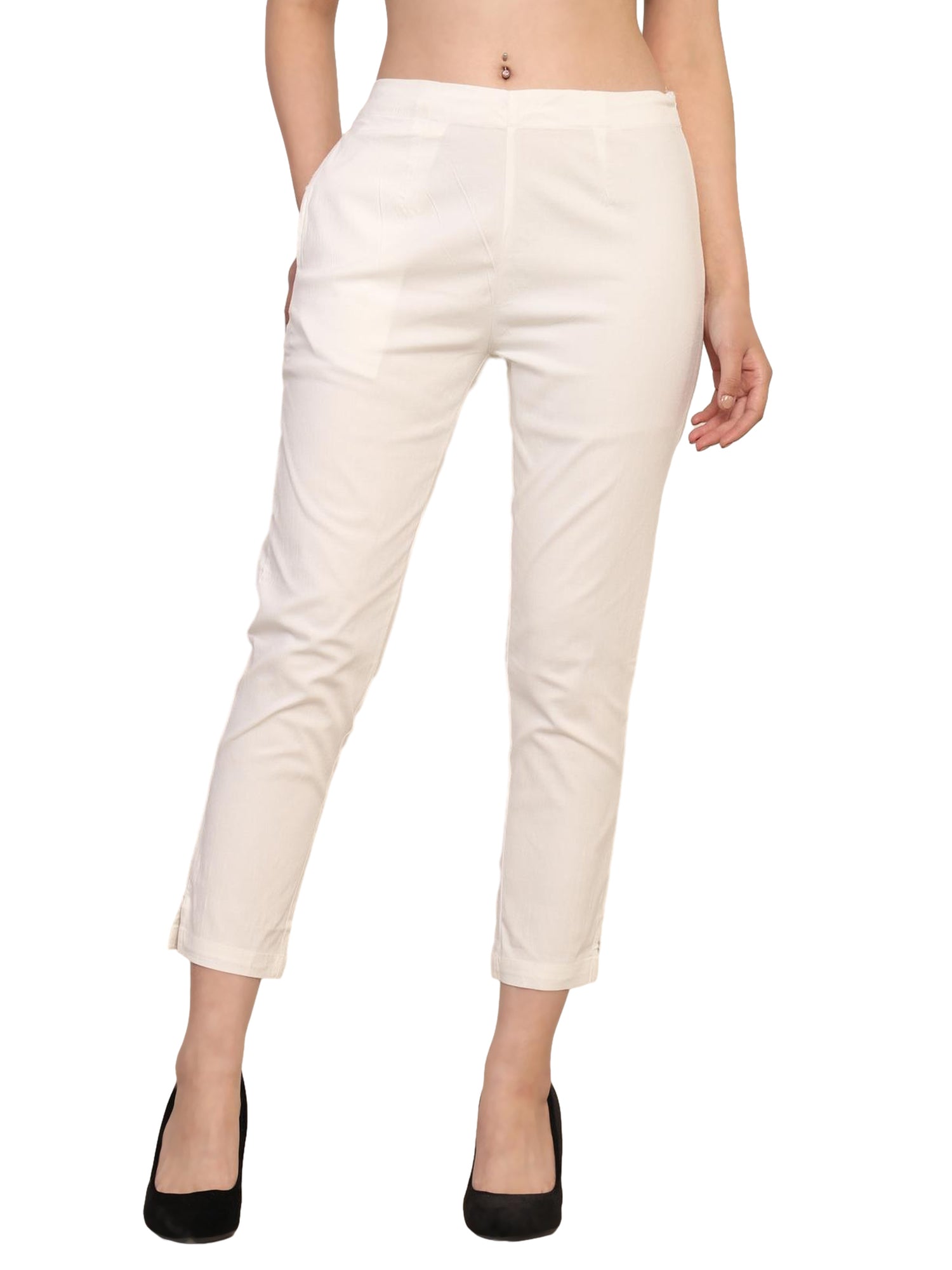 Women’s Linen Cotton Palazzo Pants – Womens Pants on Brown Living™. SKU: PALAZZO-PANT-WHIT-M. Img 8.