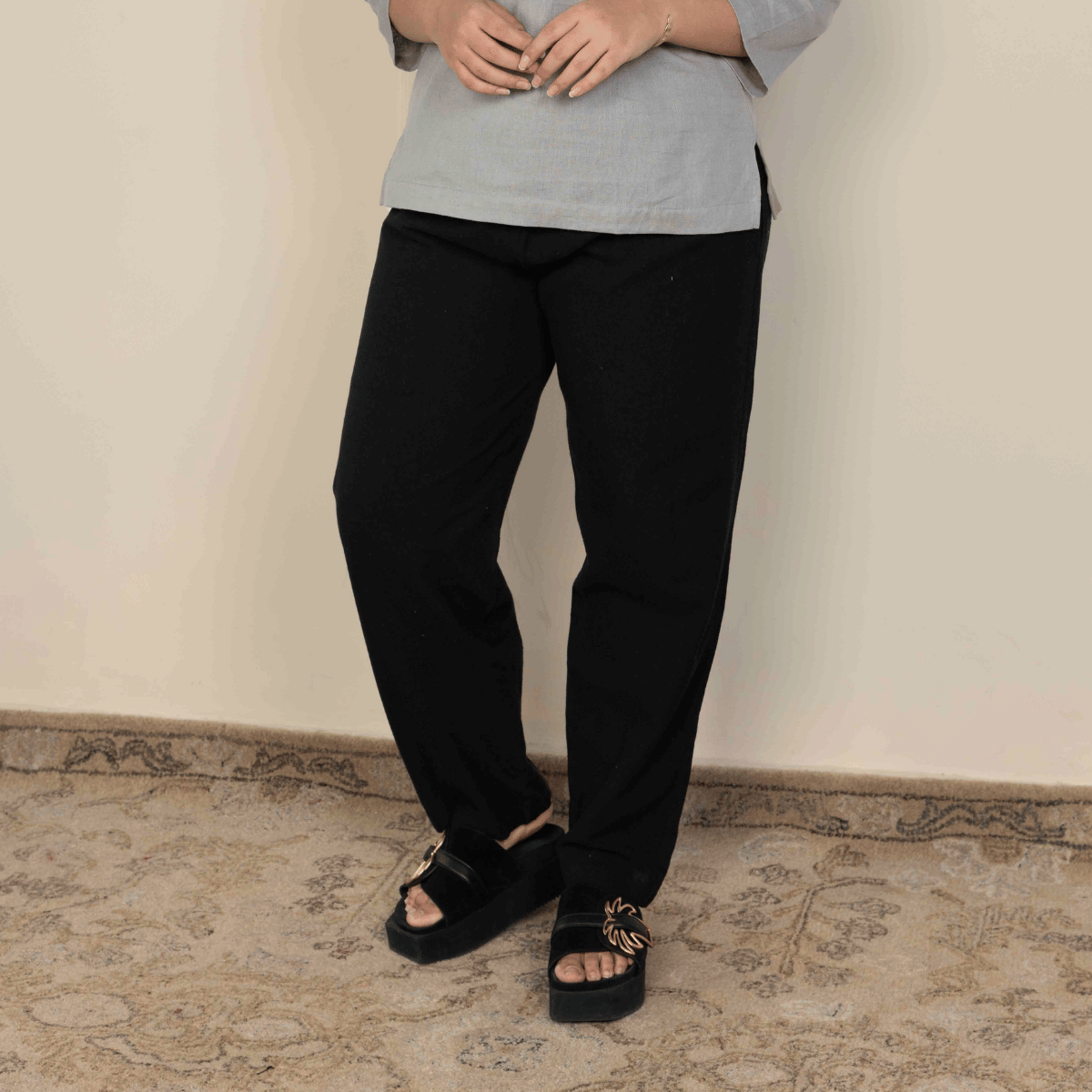 Women's Lounge Pant | Black | Free Size – Womens Pants by Hope - House of Pure Eco available on Brown Living™. . SKU: 213 - 09855 - BT01015. Img 6.
