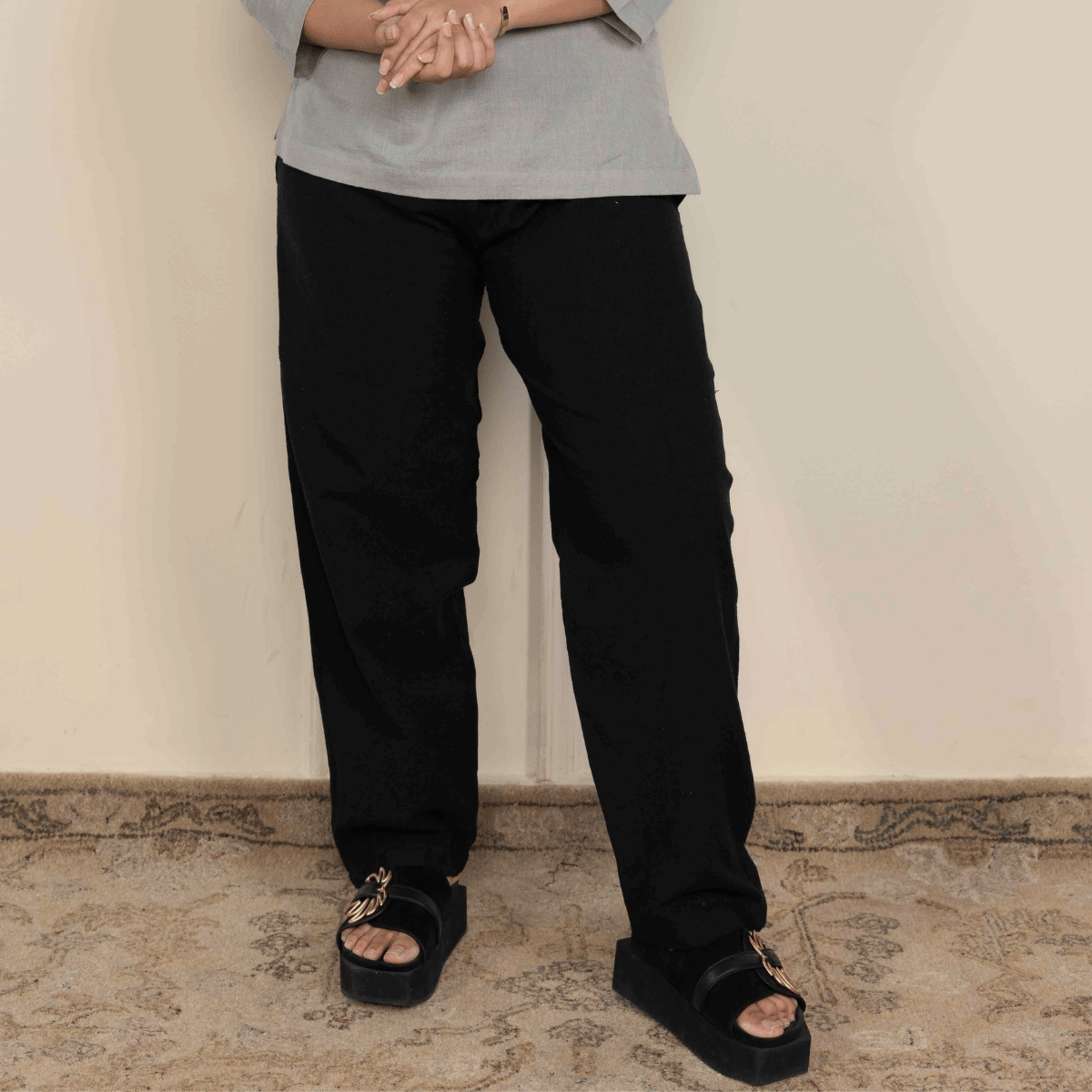 Women's Lounge Pant | Black | Free Size – Womens Pants by Hope - House of Pure Eco available on Brown Living™. . SKU: 213 - 09855 - BT01015. Img 7.