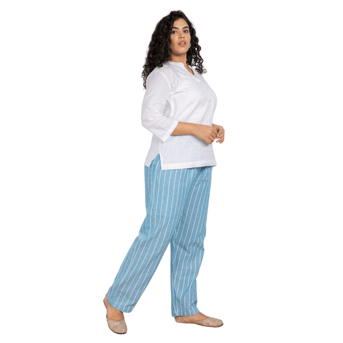 Women's Lounge Pant | Blue Stripes | Fits Waist 28" to 36" – Womens Pants by Hope - House of Pure Eco available on Brown Living™. . SKU: BT01016. Img 6.