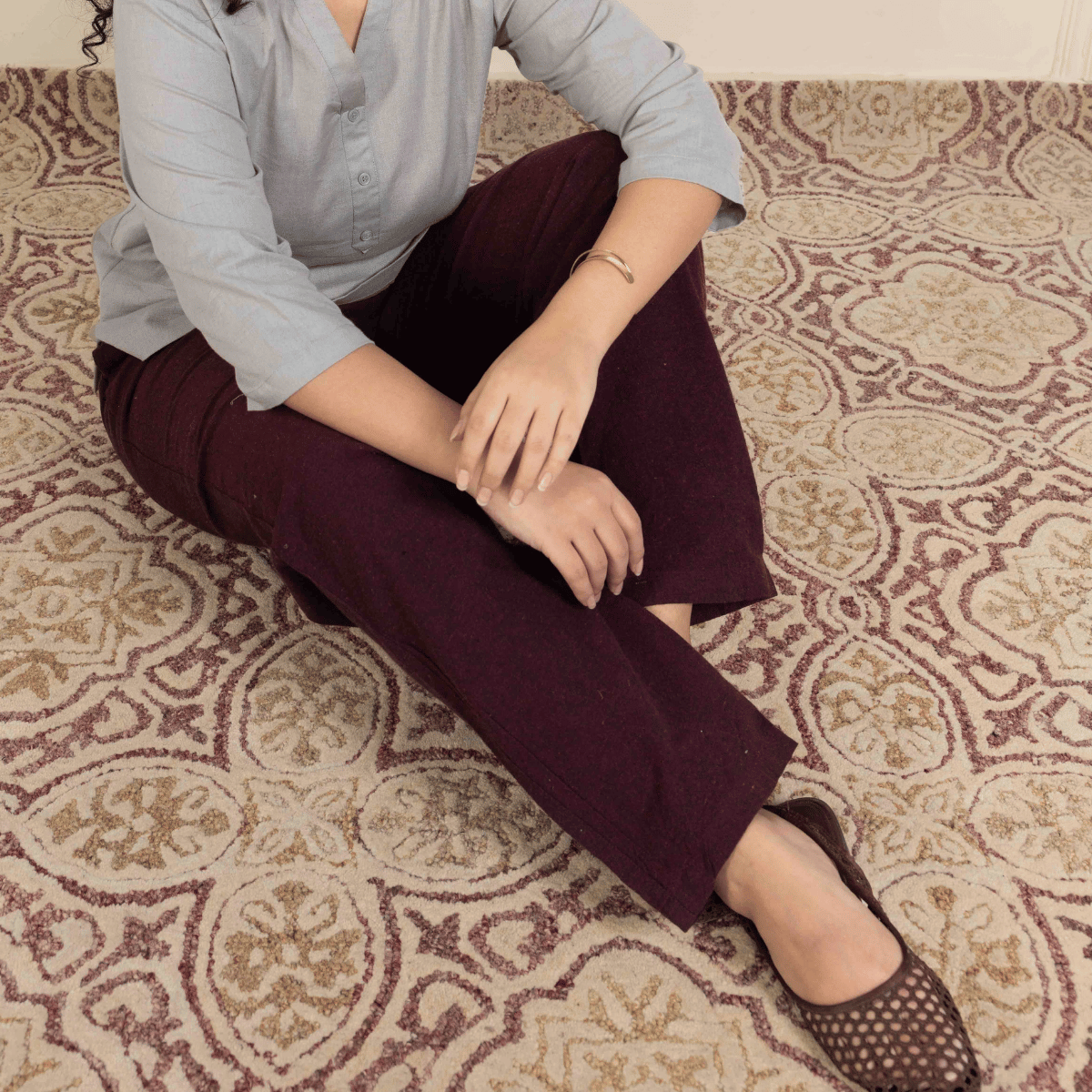 Women's Lounge Pant | Maroon | Fits Waist Size 28" to 36" – Womens Pants by Hope - House of Pure Eco available on Brown Living™. . SKU: BT01014. Img 6.