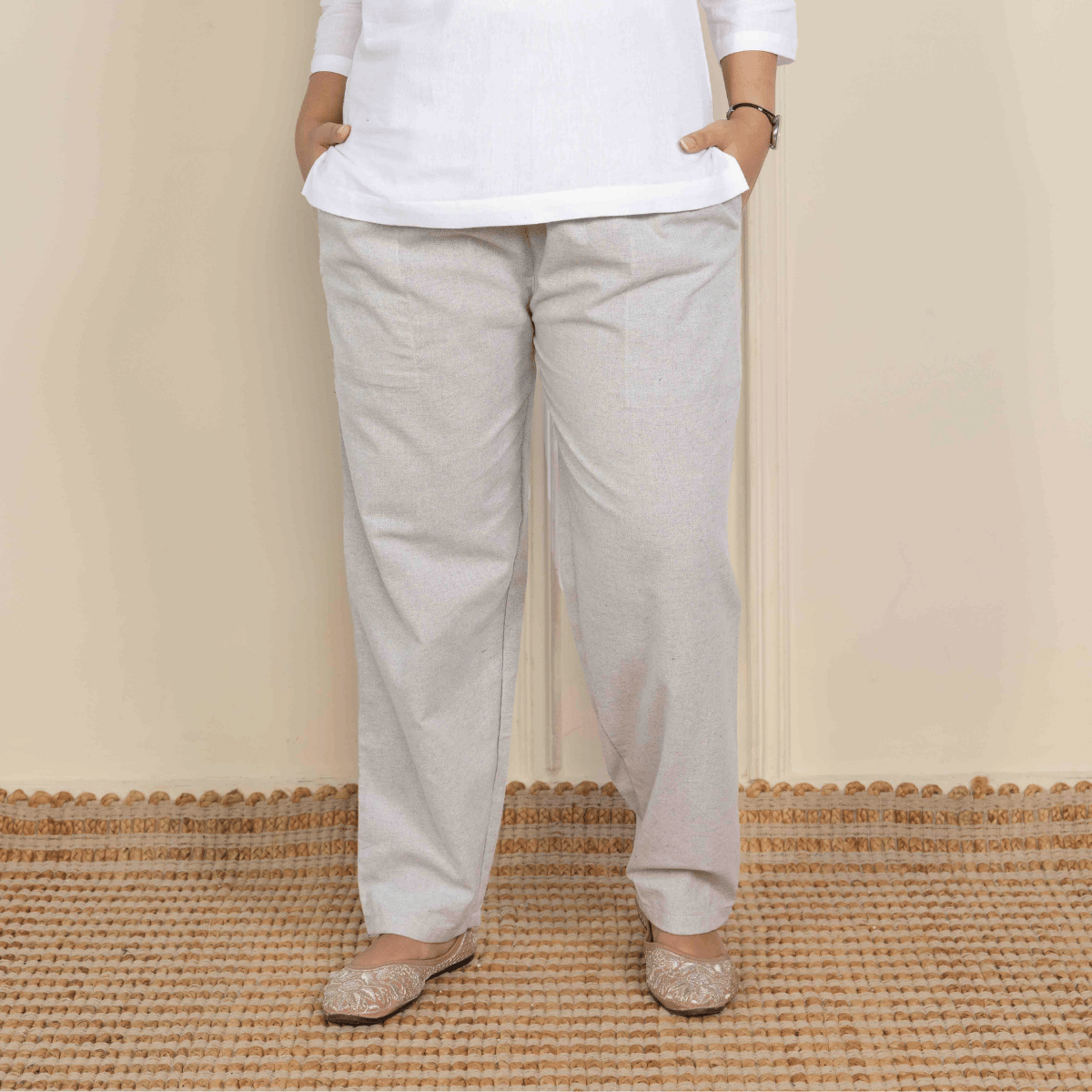 Women's Lounge Pant | Melange Grey | Fits Waist Size 28" to 36" – Womens Pants by Hope - House of Pure Eco available on Brown Living™. . SKU: BT01017. Img 1.