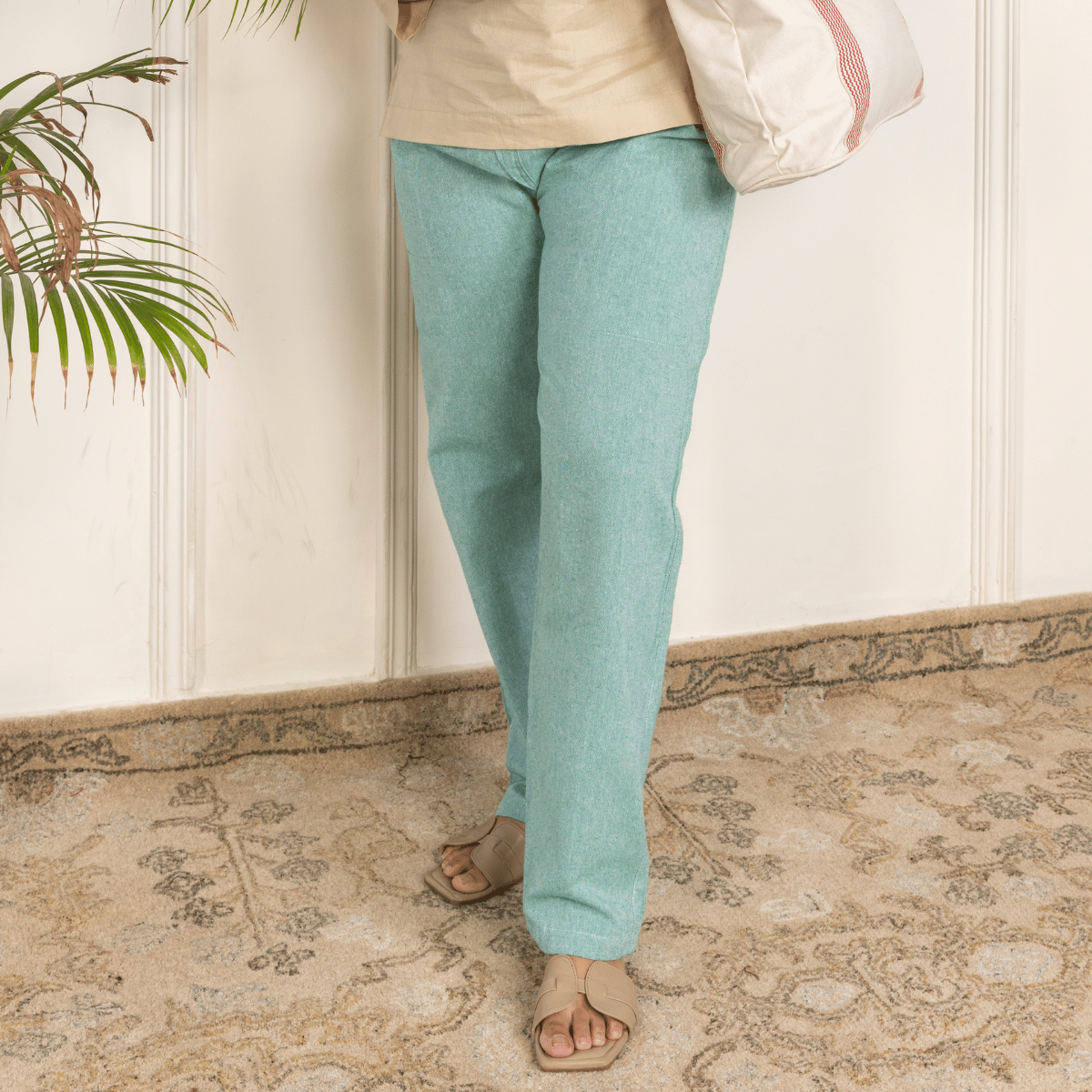 Women's Lounge Pants | Sea Green | Fits Waist Size 28" to 36" – Womens Pants by Hope - House of Pure Eco available on Brown Living™. . SKU: BT01037. Img 5.