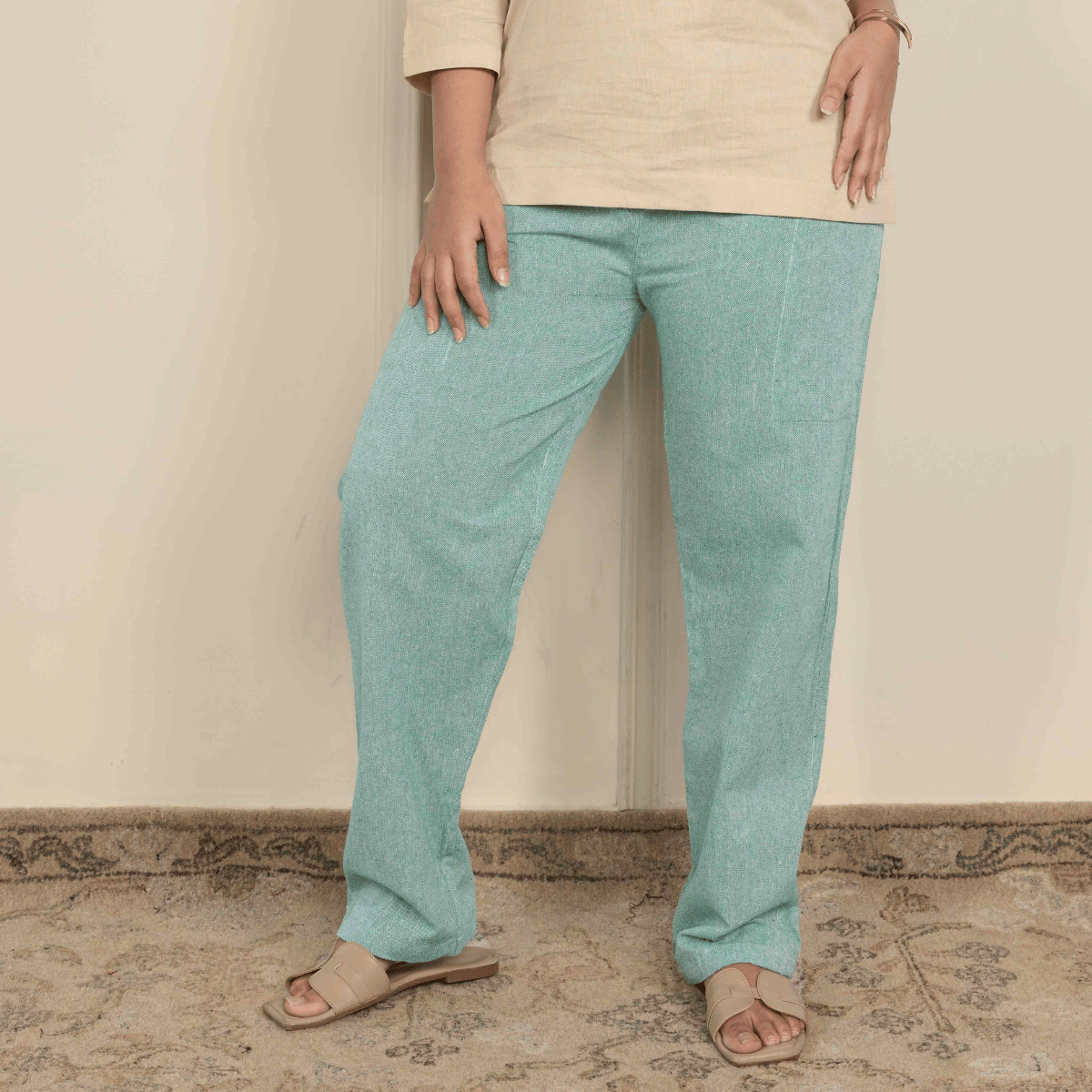 Women's Lounge Pants | Sea Green | Fits Waist Size 28" to 36" – Womens Pants by Hope - House of Pure Eco available on Brown Living™. . SKU: BT01037. Img 6.