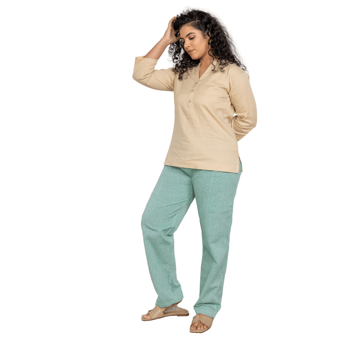 Women's Lounge Pants | Sea Green | Fits Waist Size 28" to 36" – Womens Pants by Hope - House of Pure Eco available on Brown Living™. . SKU: BT01037. Img 7.