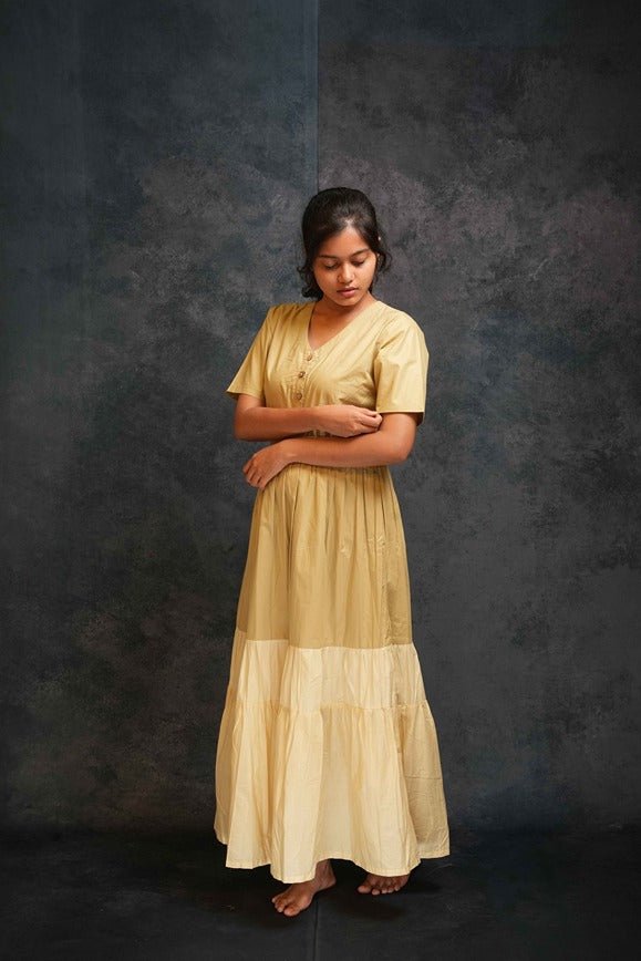 Women’s Two - Toned Cotton Satin Dress | Soft Breathable Conscious Wear – Womens Dress on Brown Living™. SKU: 2126021-03-06. Img 2.