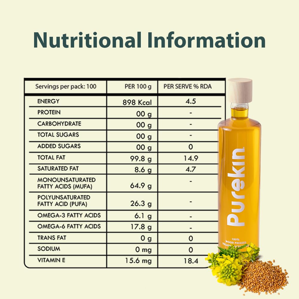 Wood Pressed Mustard Oil – Natural & Healthy Cooking Oil – Cooking Oils on Brown Living™. SKU: PWPYMO1000G. Img 2.