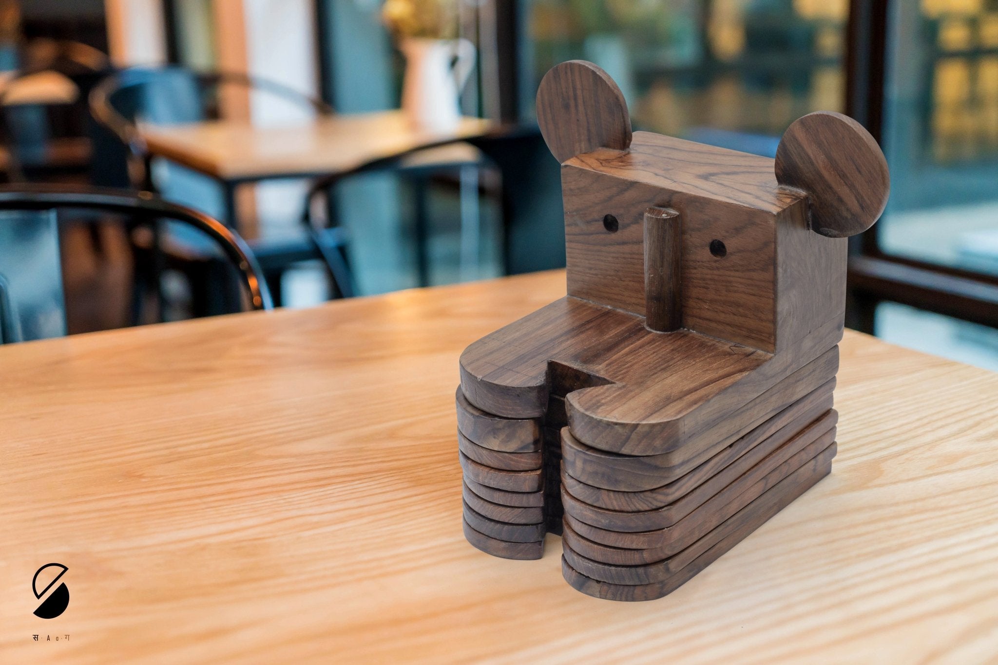 Wooden Coasters | Eco - Friendly Animal Design Table Coasters. – Coasters on Brown Living™. SKU: WCSN. Img 5.
