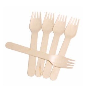 Wooden Fork Eco - Friendly Disposable Cutlery – Cutlery on Brown Living™. SKU: CLEC-56. Img 3.