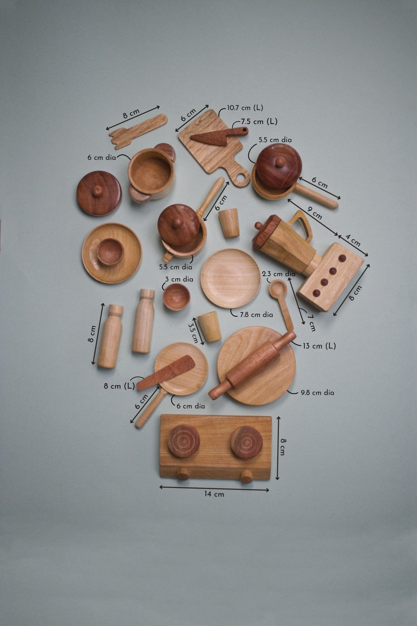 Wooden Kitchen Set | Montessori Pretend Play Cooking Toy for Kids – Learning & Educational Toys on Brown Living™. SKU: TTOE001. Img 4.