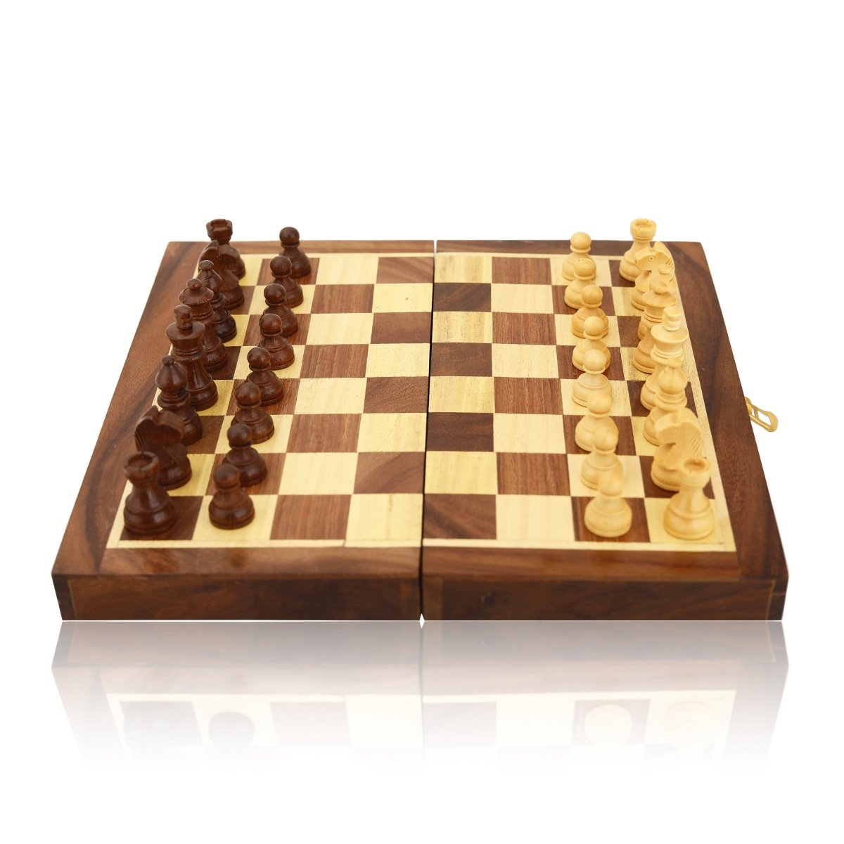 Wooden Non Magnetic Chess Set and foldable 10 inch chess game. – Learning & Educational Toys by Craft Cooper available on Brown Living™. . SKU: 1041 - CC. Img 8.