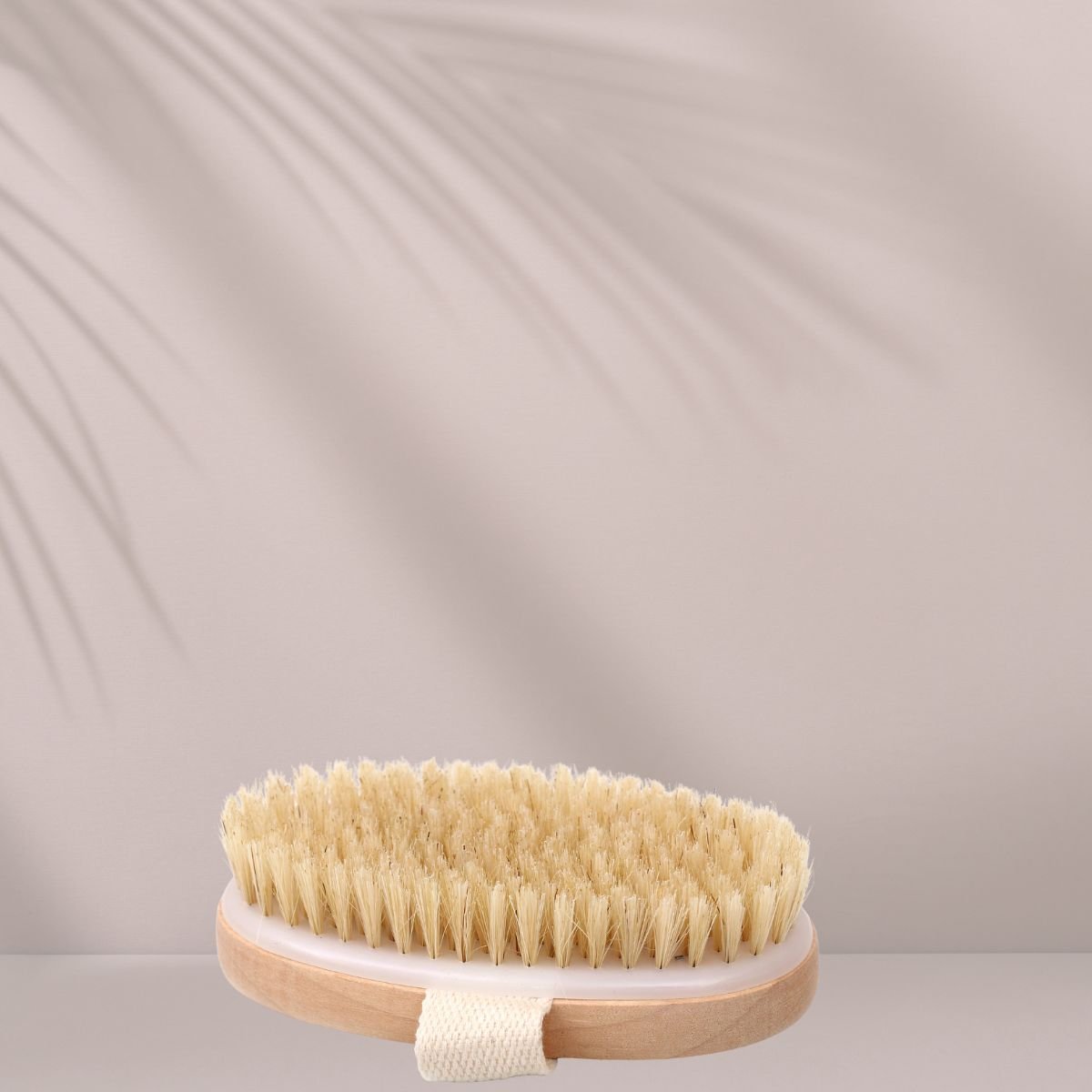 Wooden Oval Dry Brush | Natural Bristle Exfoliating Body Brush – Body Scrub on Brown Living™. SKU: KOE020-OB. Img 4.
