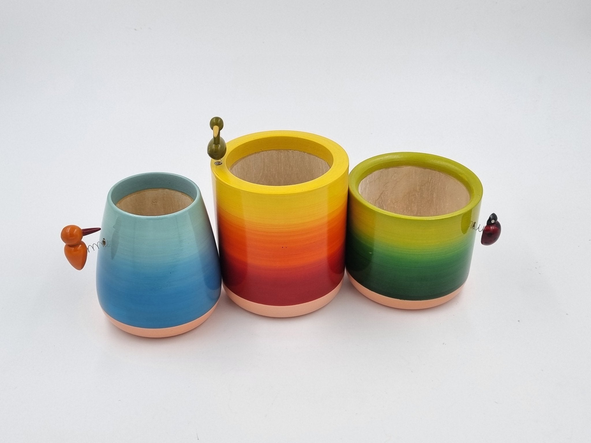 Wooden Painted Pen Stand with Woodpecker – Art & Craft Supplies on Brown Living™. SKU: CD-WOO-CUT-HER. Img 1.