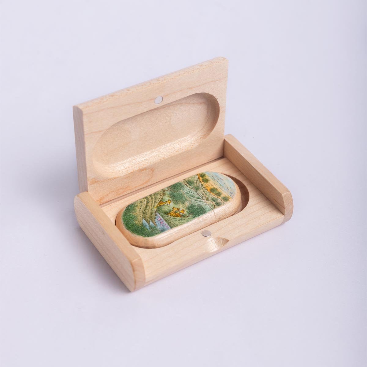 Wooden Pen drive Box Set with Hand Painted Miniature Art – Tech Accessories on Brown Living™. SKU: PN13027. Img 15.