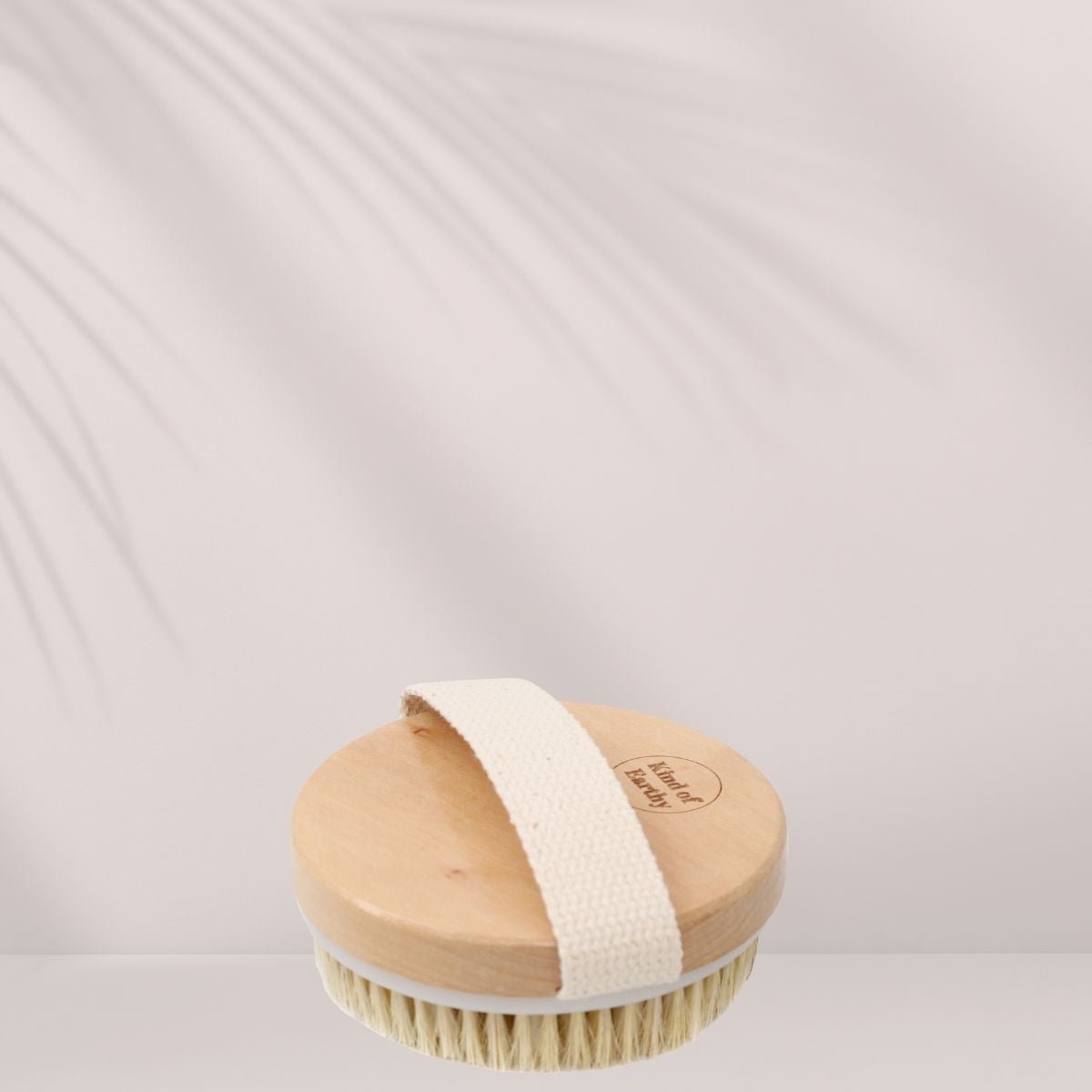 Wooden Round Dry Brush with Massager | Dual - Action Body Brush – Body Scrub on Brown Living™. SKU: KOE-020-RB. Img 2.