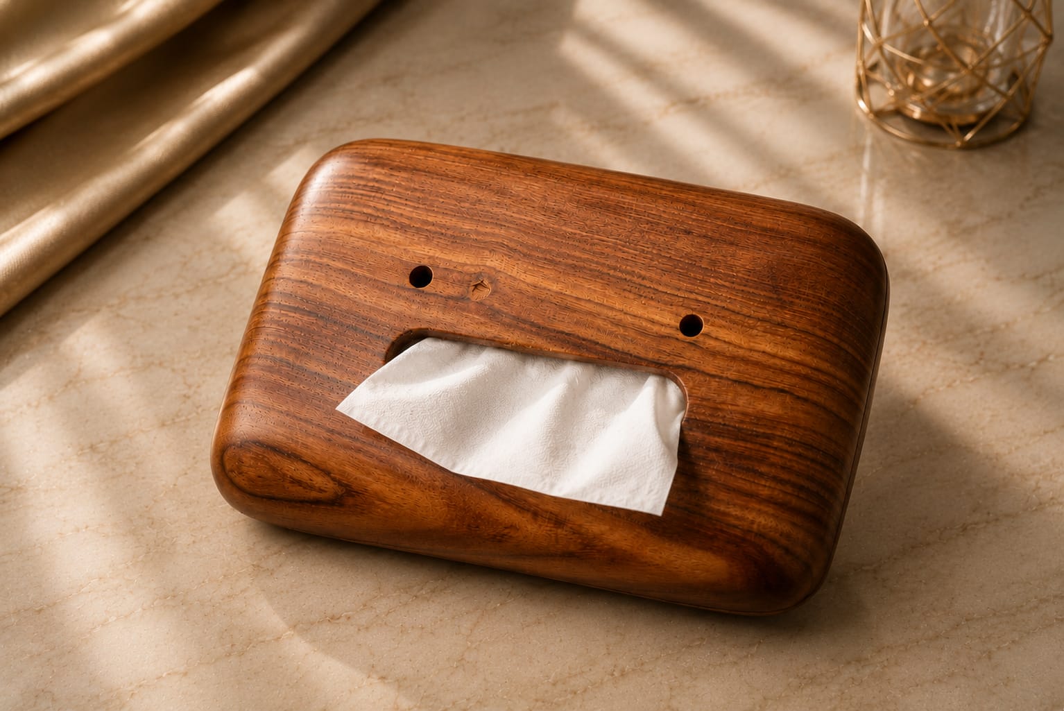 Wooden Tissue Box Cover | Minimal Natural Home Organizer – Organizers on Brown Living™. SKU: FTB. Img 2.
