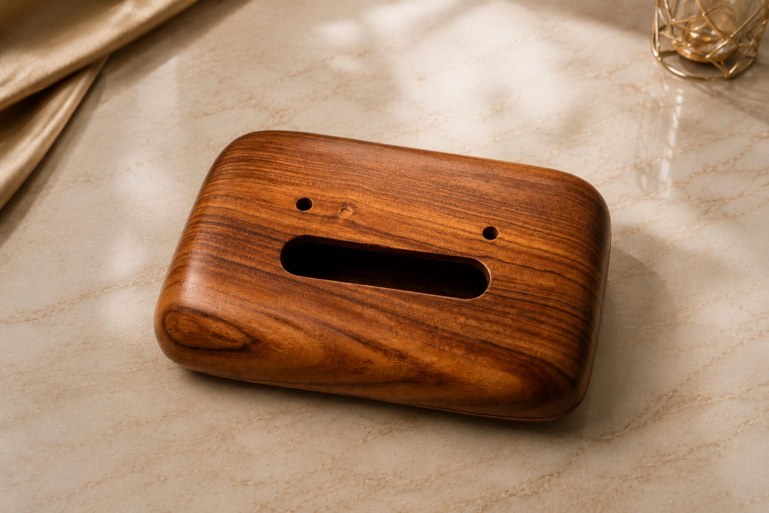 Wooden Tissue Box Cover | Minimal Natural Home Organizer – Organizers on Brown Living™. SKU: FTB. Img 3.