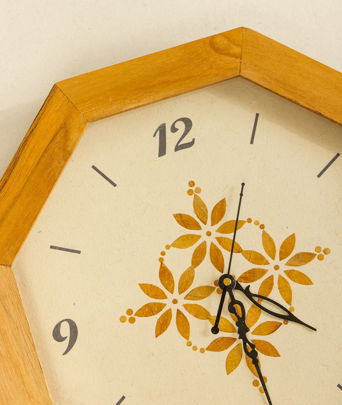 Wooden Wall Clock | Decorative Wooden Home Décor Clock – Home Decor on Brown Living™. SKU: Gul_Diwali_26_030. Img 2.