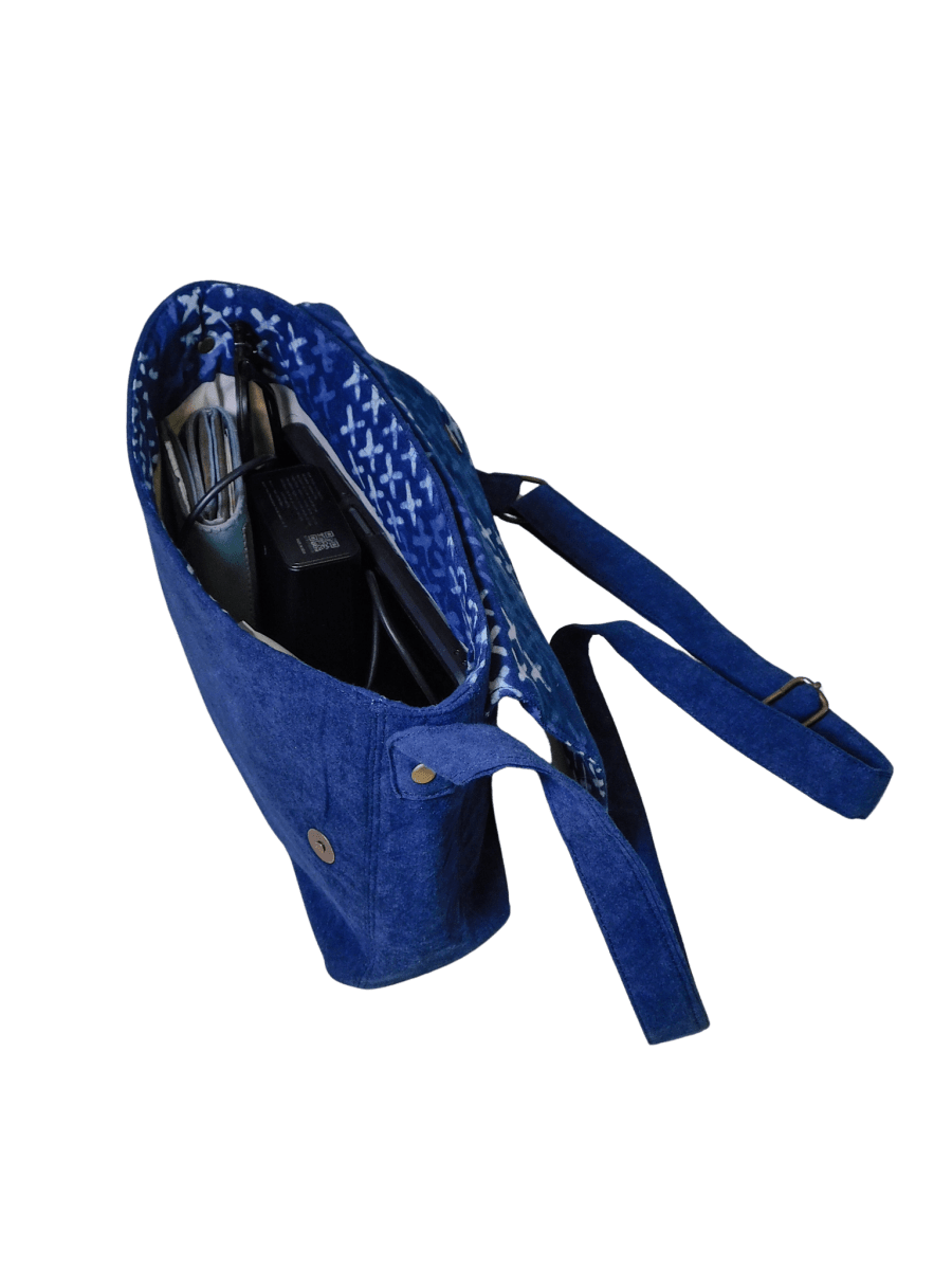 XO Indigo Sling – Eco - Friendly Handcrafted Cotton Bag – Bags by Edalla available on Brown Living™. . SKU: XO1. Img 5.