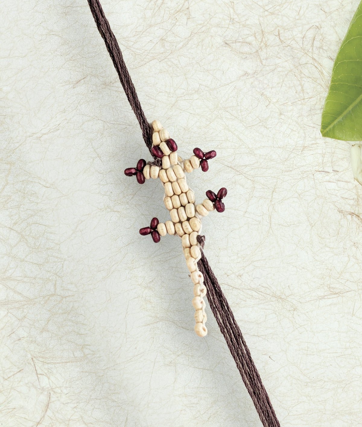 Yellow & White Chhipkali Rakhi Set of 2 – Rakhi on Brown Living™. SKU: GUL-19. Img 2.