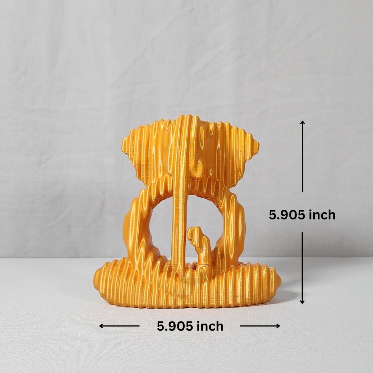 Yogic Ekdant Plant - Based Pure Gold Sculpture – Home Decor on Brown Living™. SKU: HAEKEDPLPGA101. Img 5.