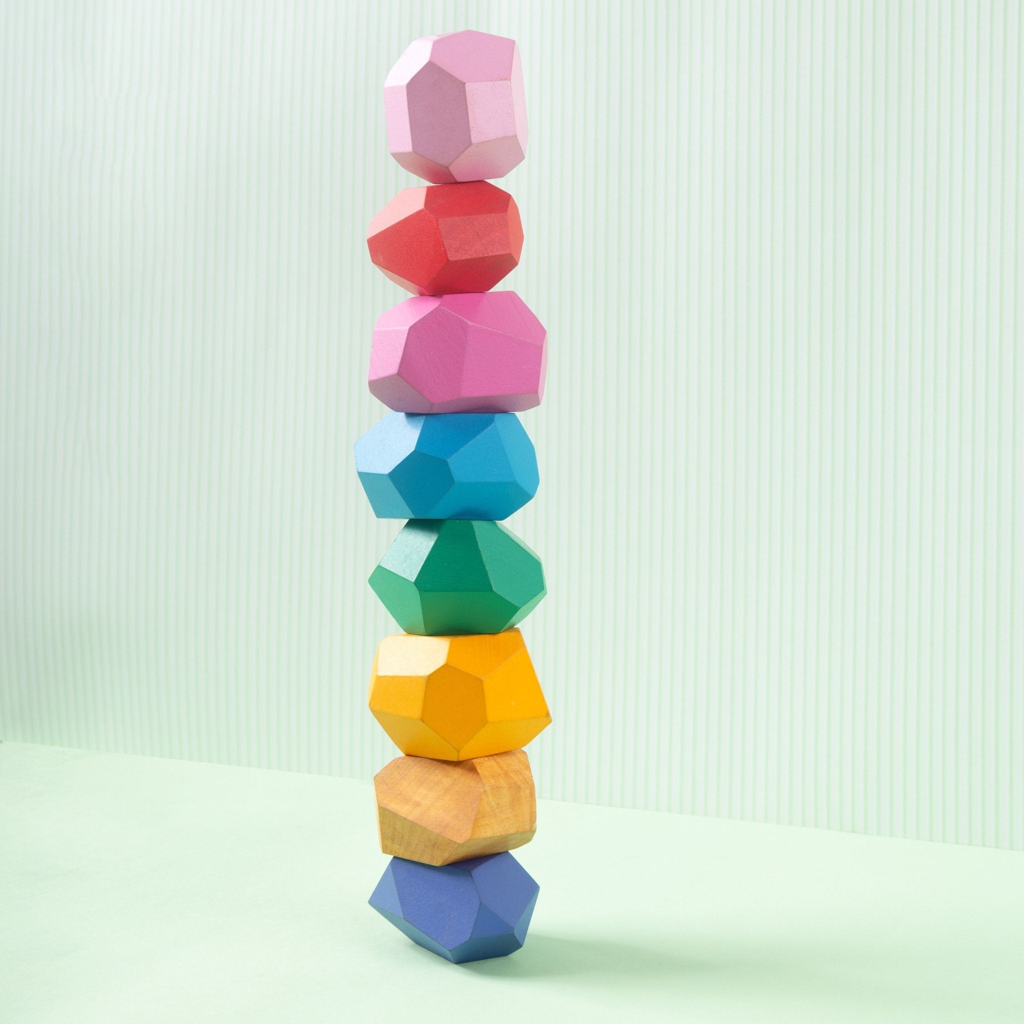 Zen Blocks For Kids | Balancing Wooden Stones Toy – Wooden Toys on Brown Living™. SKU: JNJ0005. Img 1.