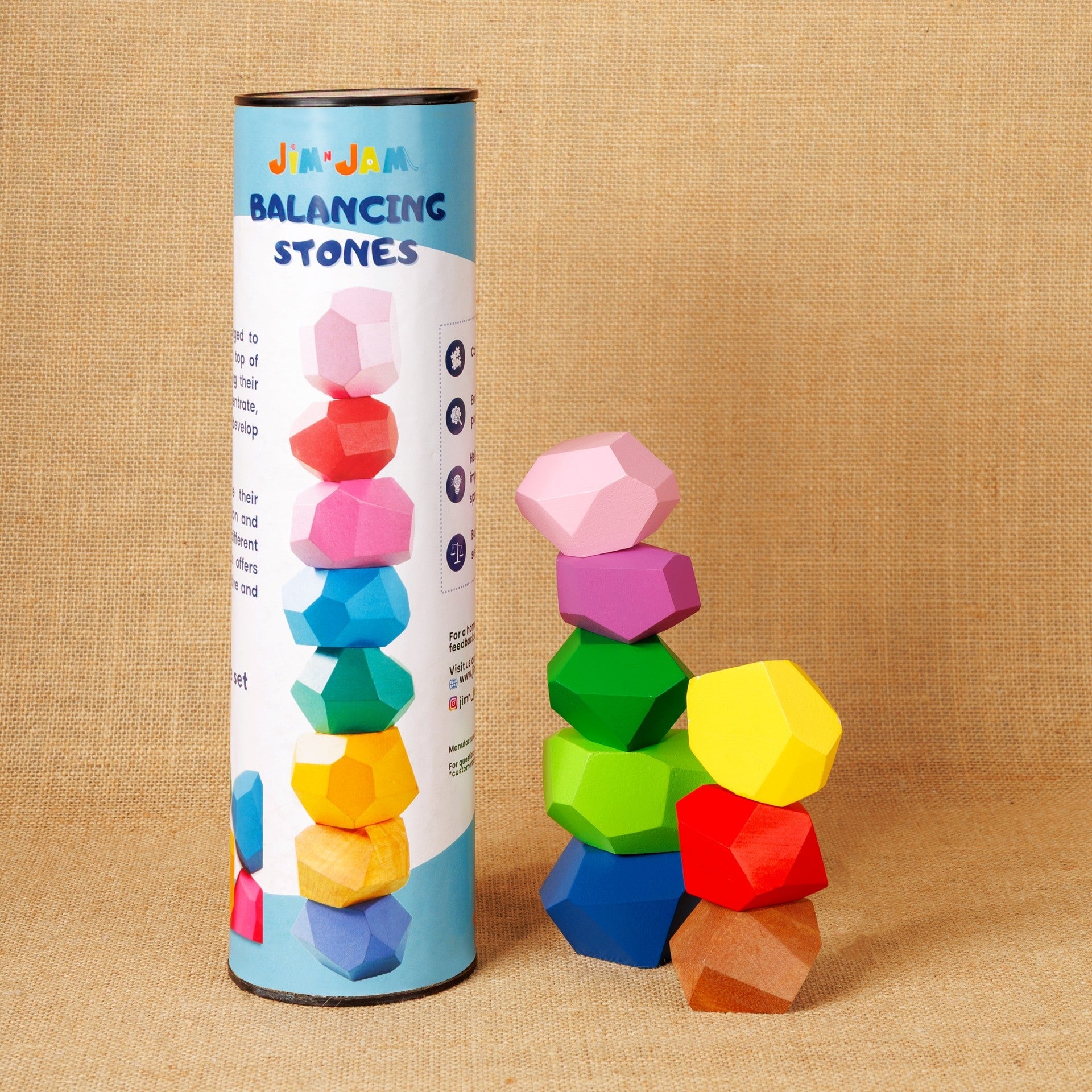 Zen Blocks For Kids | Balancing Wooden Stones Toy – Wooden Toys on Brown Living™. SKU: JNJ0005. Img 7.