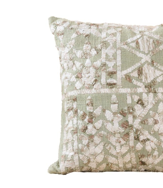 Zigzag Wave Cotton Slub Cushion | Textured Decorative Accent Cushion – Pillow on Brown Living™. SKU: TEE-25714. Img 4.