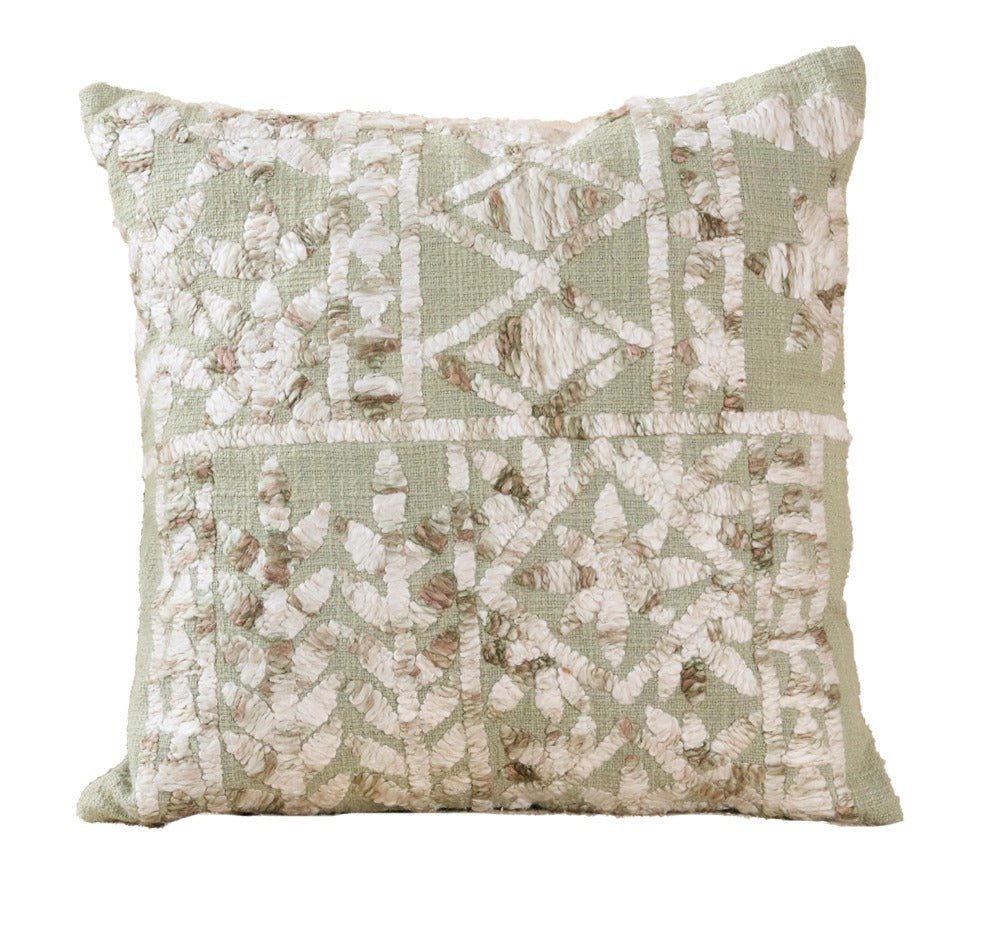 Zigzag Wave Cotton Slub Cushion | Textured Decorative Accent Cushion – Pillow on Brown Living™. SKU: TEE-25714. Img 3.