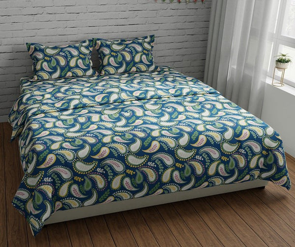 Buy 100% Pure Cotton Paisley Bedsheet Set | Shop Verified Sustainable Bed Linens on Brown Living™