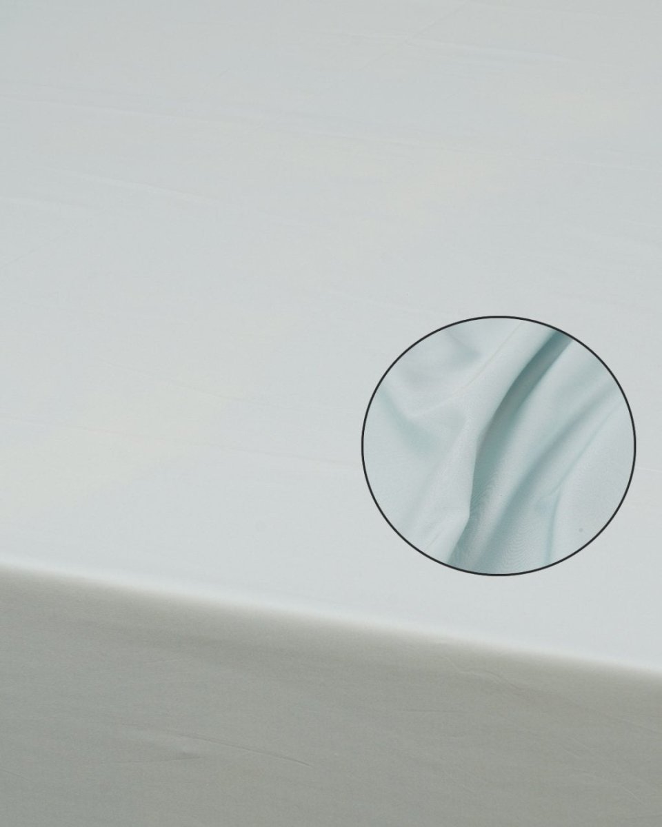 100% Pure Cotton Plain Satin Blue Mist Bedsheet Set | Verified Sustainable by Brown Living™