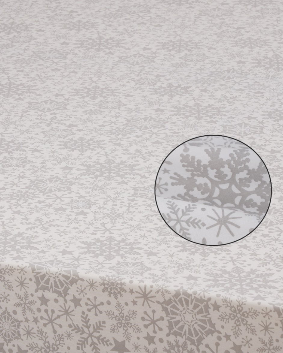 100% Pure Cotton Snow Flake White/Grey Bedsheet Set | Verified Sustainable by Brown Living™