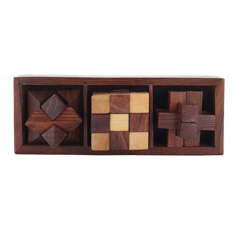 Buy Wooden 3D Puzzles Game 3-in-1 Brain Teaser Game | Shop Verified Sustainable Learning & Educational Toys on Brown Living™