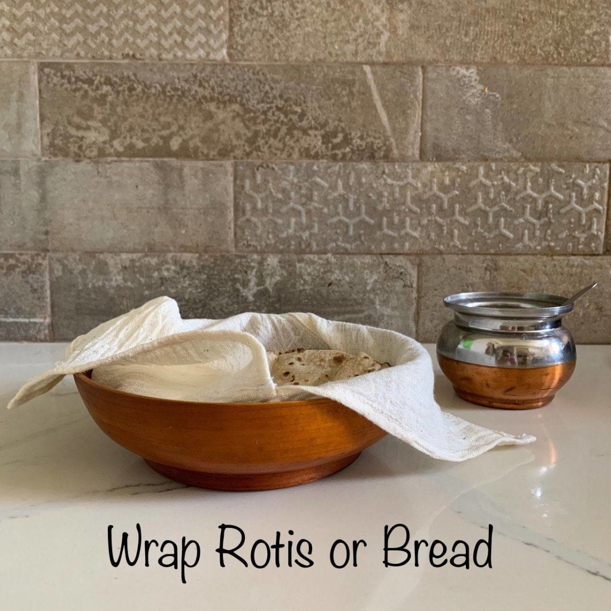3 Organic Cotton Bento Bags for Veggies, Roti, Sprouting & Paneer | Verified Sustainable by Brown Living™