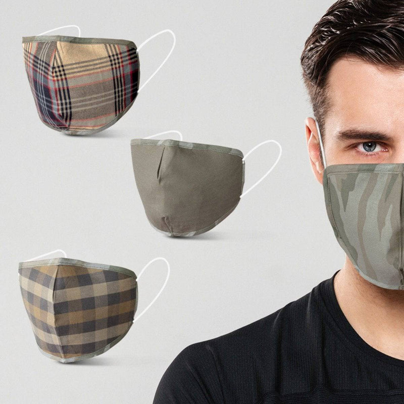 Buy 6 Layer Reversible Cotton Army Design Mask - Pack Of 3 | Shop Verified Sustainable Face Mask on Brown Living™