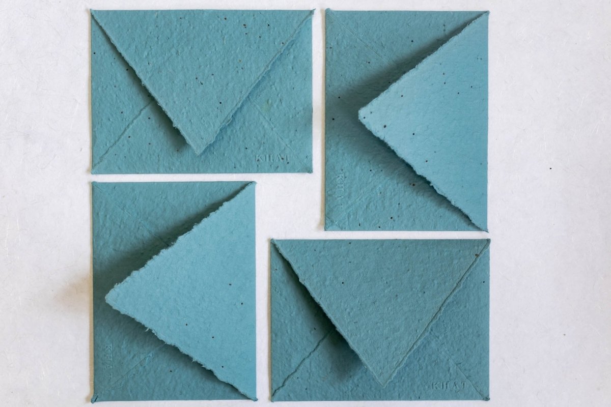 A flower in the mail - Dusty Blue - Pack of 5 Plantable Envelopes – Envelopes on Brown Living™. SKU: SR007. Img 3.