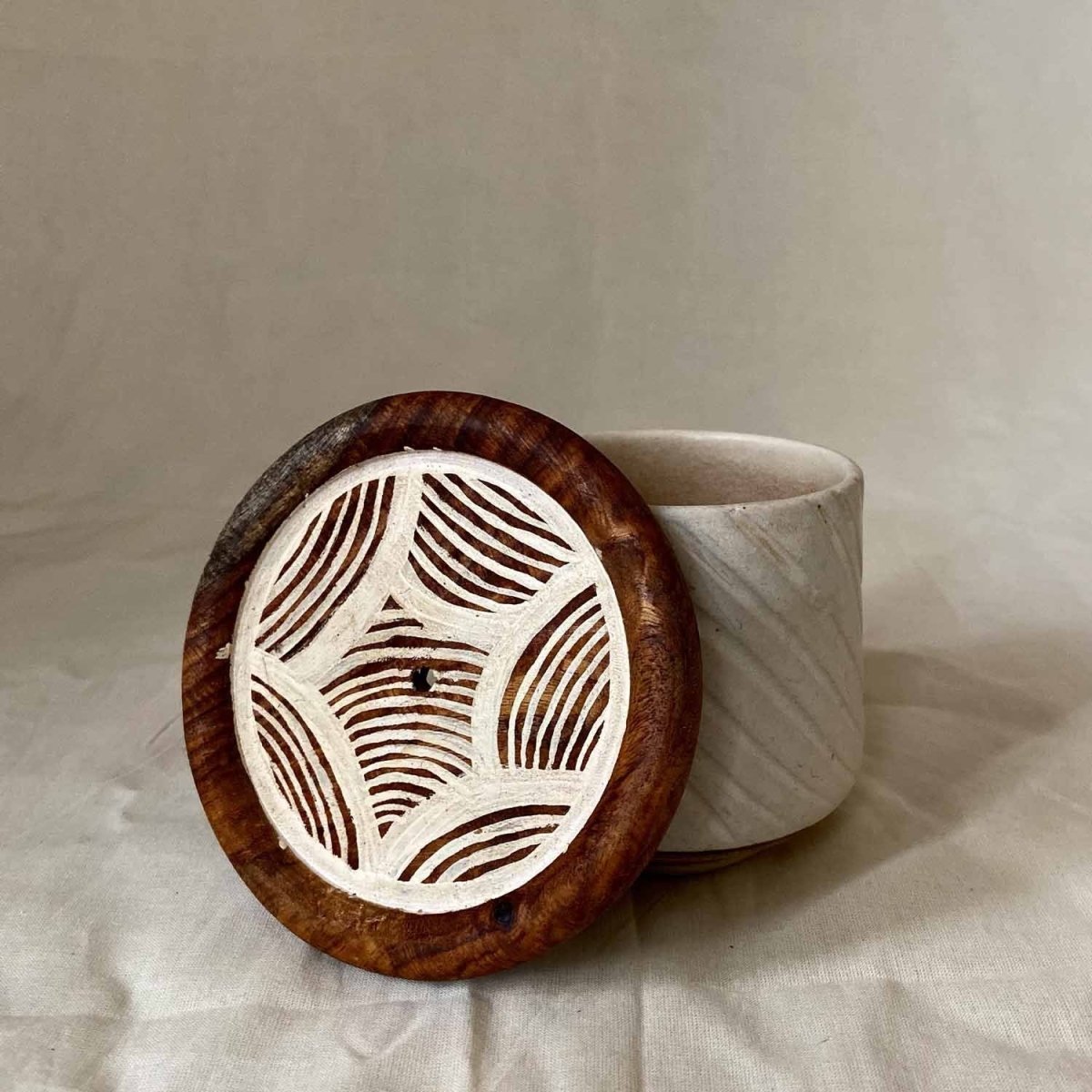 Abstract Lines Hand Painted Coasters Set Of 4 | Verified Sustainable by Brown Living™