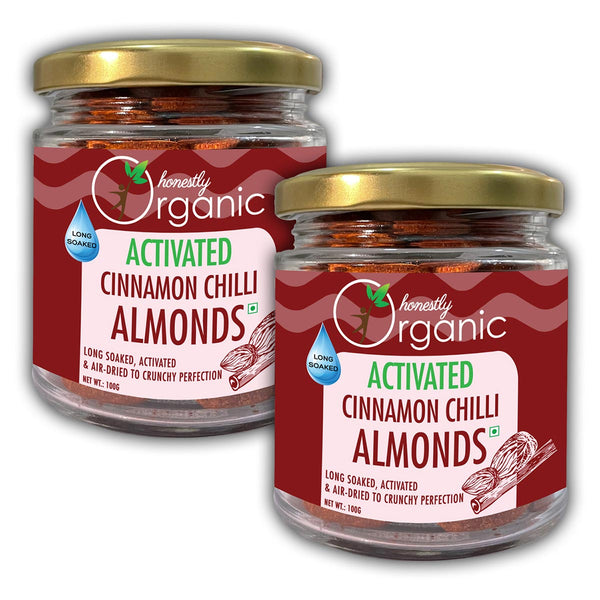 Buy Activated / Sprouted Crunchy Cinnamon Chilli Almonds- 100g (Pack of 2) | Shop Verified Sustainable Dried Fruits, Nuts & Seeds on Brown Living™