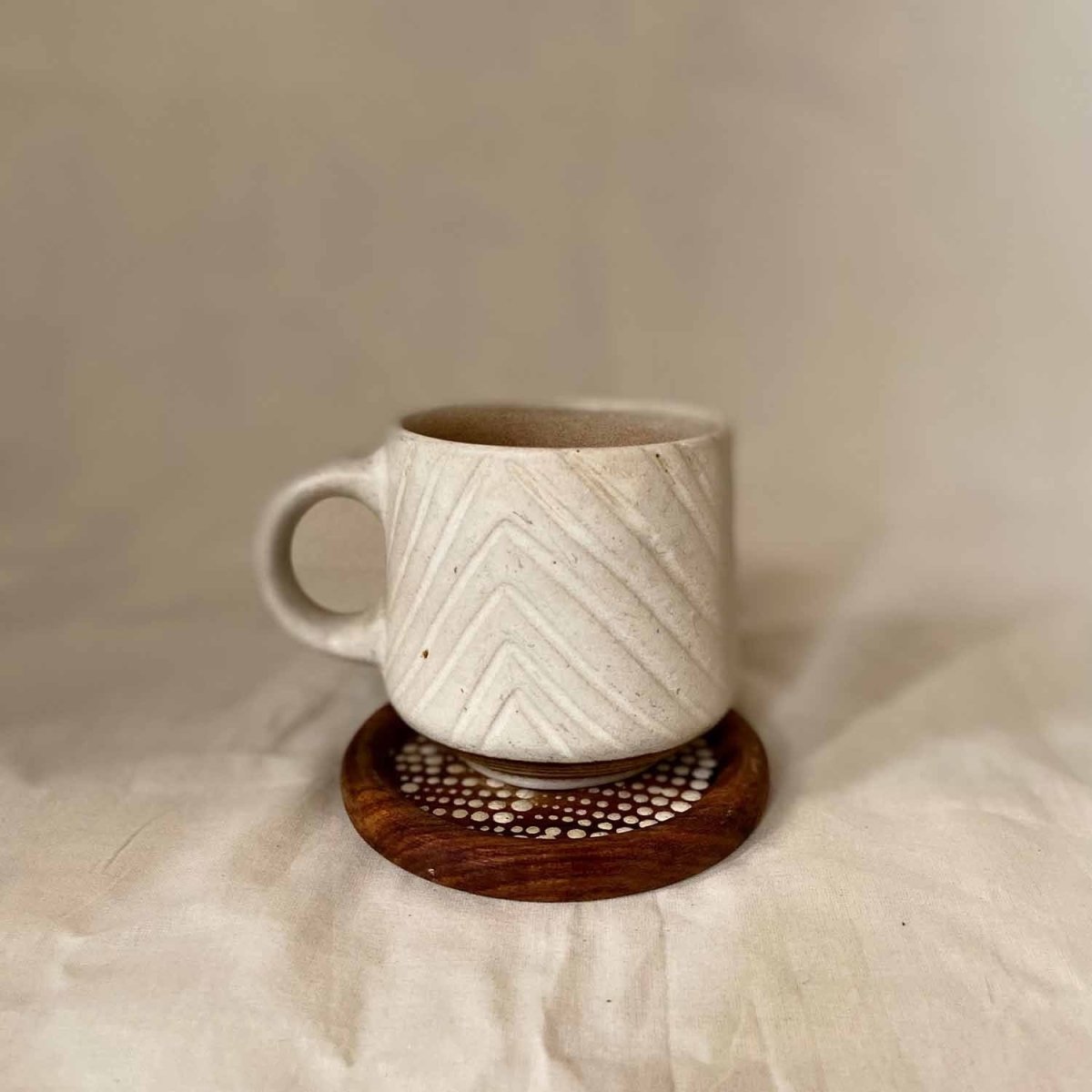 All Over Dots Hand Painted Coasters Set Of 4 | Verified Sustainable by Brown Living™