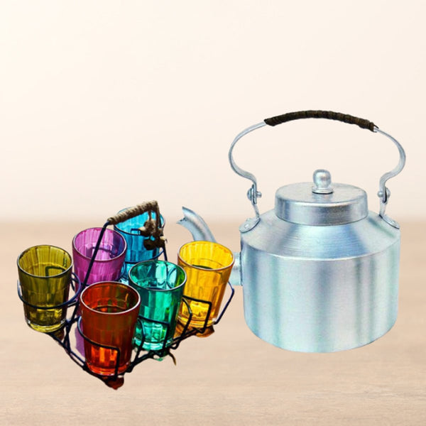 Buy Aluminium Kettle with Glass Set and Stand | Shop Verified Sustainable Beverage Accessories on Brown Living™