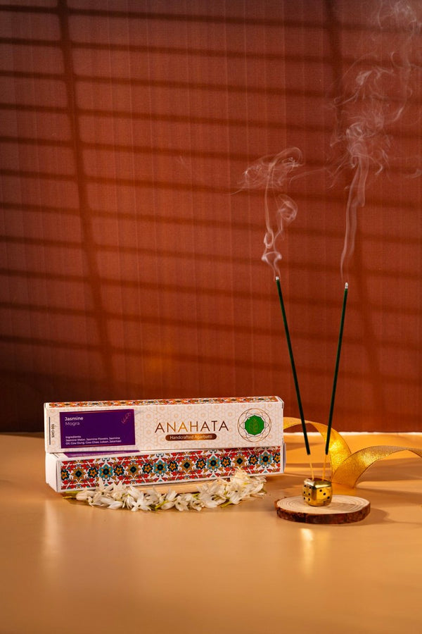 Buy Anahata Organic Hand Rolled Jasmine Agarbatti | Shop Verified Sustainable Pooja Needs on Brown Living™